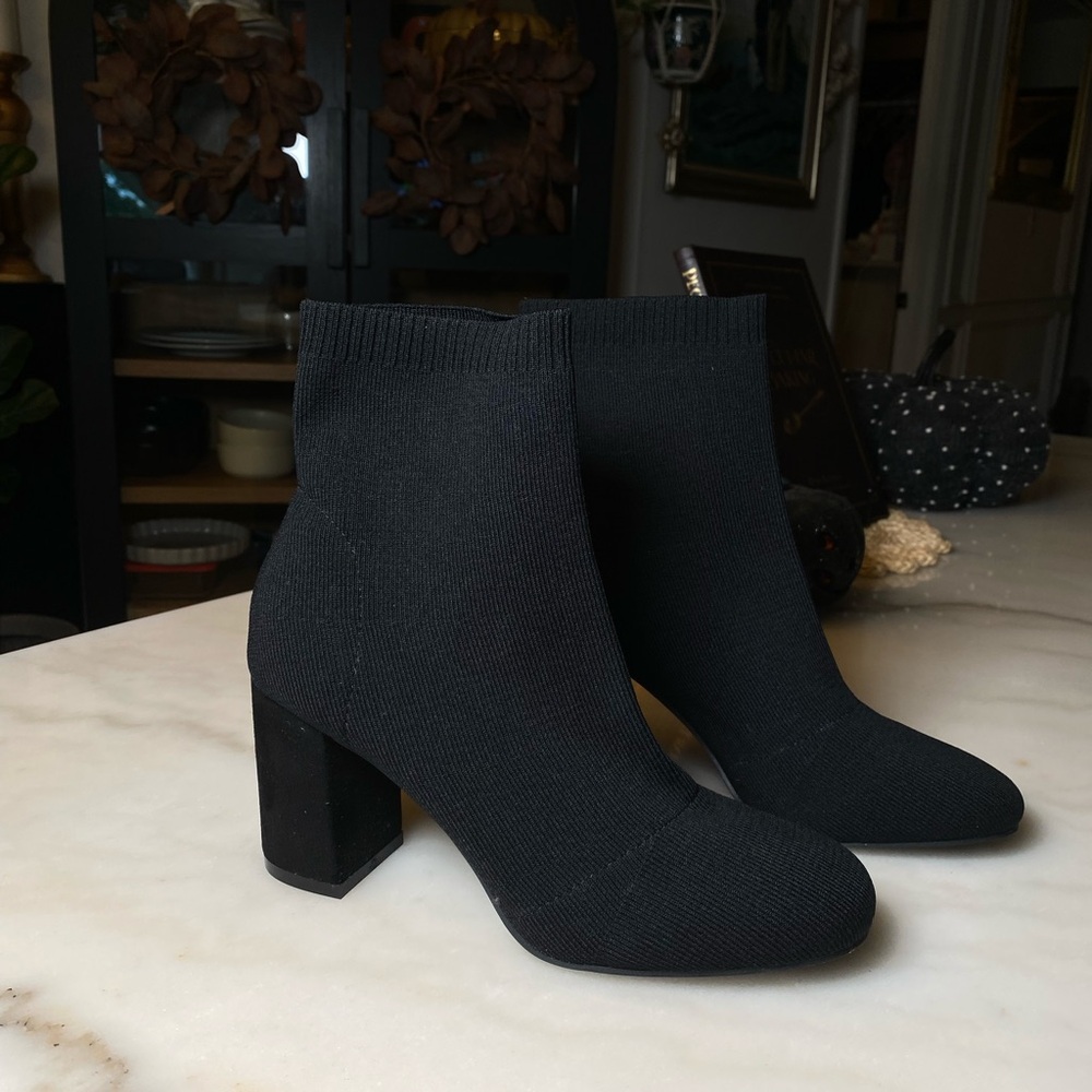 Knit Black Ankle Boots